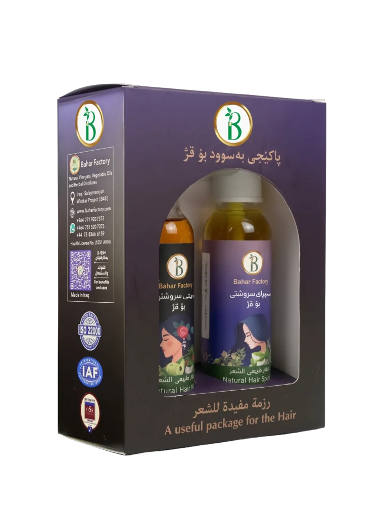 باقة العناية بالشعر (زيت + بخاخ مقطر للشعر)